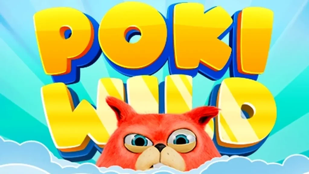 Interface do jogo de slot Poki Wild com elementos visuais coloridos e vibrantes.
