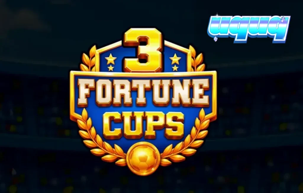 Interface do jogo de slot 3 Fortune Cups com temática de futebol