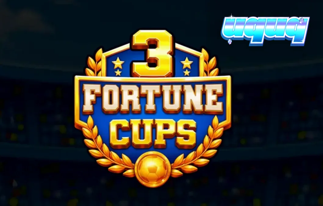 Interface do jogo de slot 3 Fortune Cups com temática de futebol